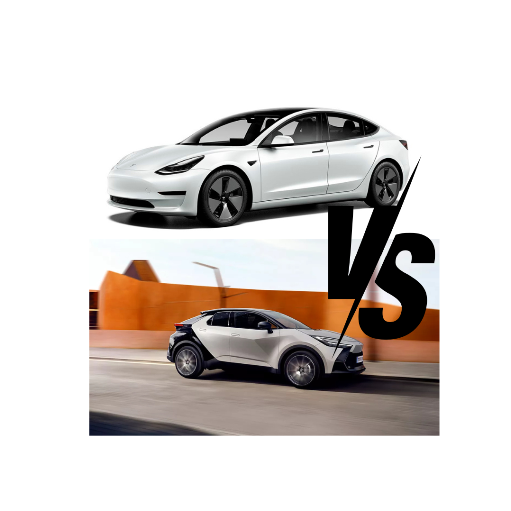 comparativa detallada entre el Toyota C-HR y el Tesla Model 3